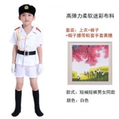 儿童升旗手服装 绿色迷彩长袖长裤女150cm