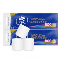 超韧无芯卷纸4层1800g家用厕所卫生纸12卷/提