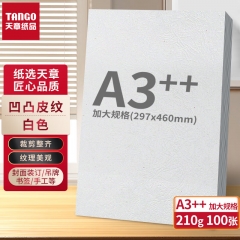 天章 （TANGO）A3++凹凸皮纹纸/压纹纸/封面纸/云彩纸 标书封面纸包书纸装订用纸大张厚卡纸 白色230g 100张/包