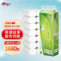 心相印卷纸无芯茶语丝享4层纸巾家用卫生纸 1680克卷纸(140克*12卷) 1680克