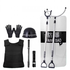 鸣固安保八件套 防暴器材套装含钢叉盾牌防刺服头盔门卫保安反恐维稳用品 8件套