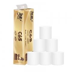 洁柔 卷纸金尊2000g实芯卫生纸家用无芯卷筒纸4层家用厕所纸 166g/卷*12卷 2000g