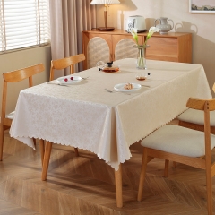 米华桌布防水防油防烫免洗长方形茶几布餐桌布 1.5*2.1白 1.5*2.1