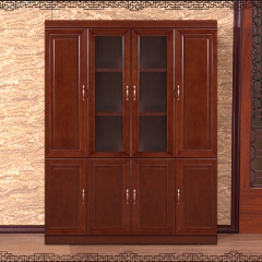 办公虎 文件柜木质办公室柜资料柜档案柜 四门书柜（2门衣柜）1800*400*2000 1800*400*2000