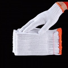 白色线手套 薄 纯棉线防滑尼龙棉纱手套 劳保耐磨 线手套